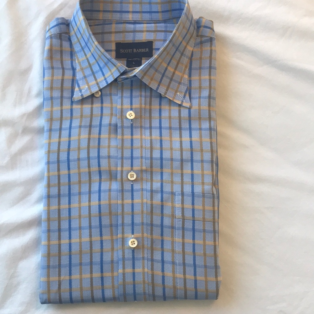Scott Barber blue/khaki long sleeved shirt